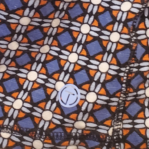 T by Talbots Bright Geometric Print Split-neck Top - Picture 4 of 7